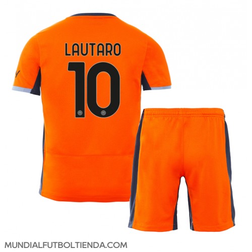 Camiseta Inter Milan Lautaro Martinez #10 Tercera Equipación Replica 2023-24 para niños mangas cortas (+ Pantalones cortos)